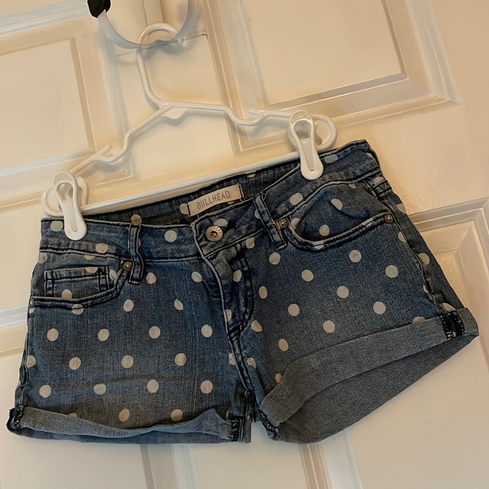 Bullhead Polka Dot Denim Shorts